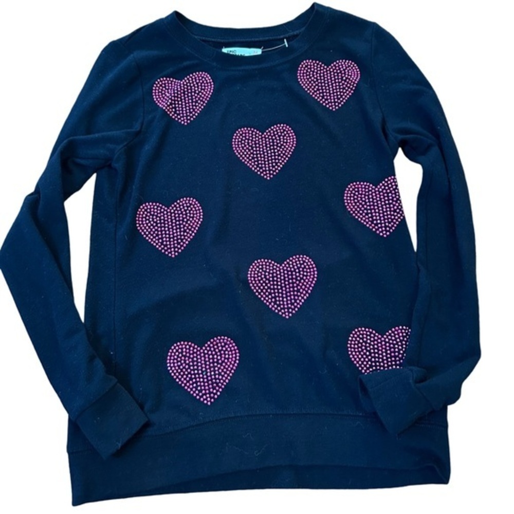 🔥2 for $10🔥 Epic Threads Girls' Long-Sleeve Hearts Seater in Size M 10 🖤🩷